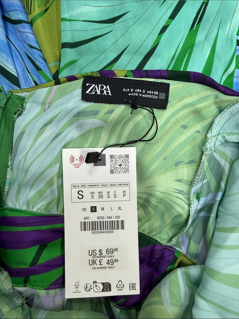 Zara Multicolor Tropical Halter Jumpsuit 🌴Size: Small - Picture 7 of 11